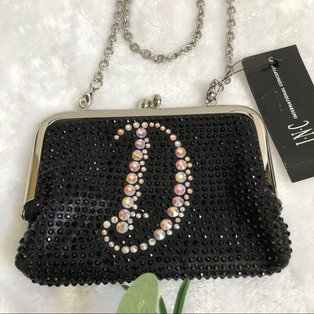 INC International Concepts Penny Embellished-Letter Clutch, NWT